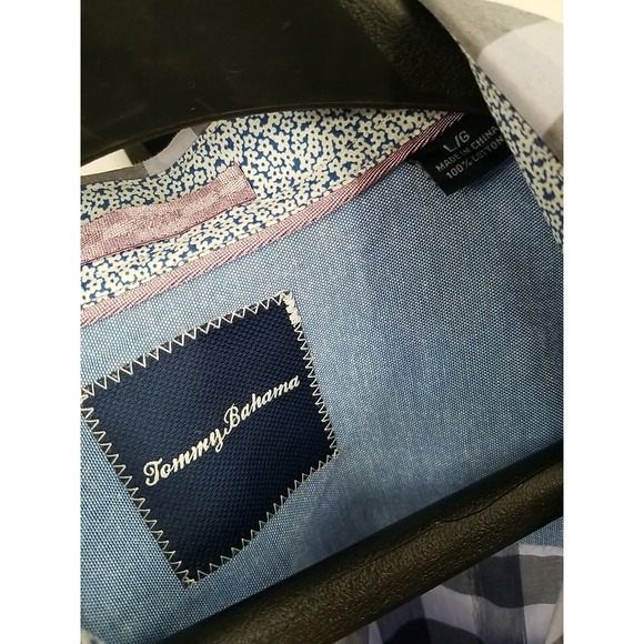 Tommy Bahama Mens Large Long Sleeve Button Up Striped Plaid Shirt - Picture 6 of 6